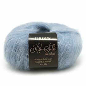 DROPS Kid-Silk Uni Colour - 08 licht denimblauw - Mohair Garen