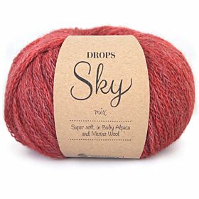 Drops Sky Mix 09 cranberry / steenrood / brick red - Baby Alpaca garen
