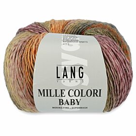 Lang Yarns Mille Colori Baby 98 olijf/oudroze/mosterd - Merinogaren