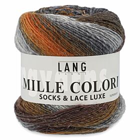 Lang Yarns Mille Colori Socks Lace Luxe 103 lichtgrijs/noga - Wol Garen