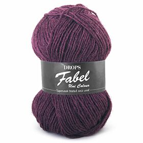 DROPS Fabel Uni Colour - 104 paars - Wol Garen