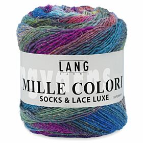 Lang Yarns Mille Colori Socks Lace Luxe 106 blauw/roze - Wol Garen