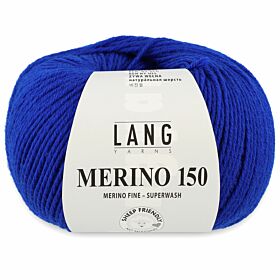 Lang Yarns Merino 150 - 106 koningsblauw / royaal / kobaltblauw - Merinowol Garen