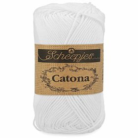 Scheepjes Catona 106 snow white / puur zuiver wit (50 gram) - Katoen Garen