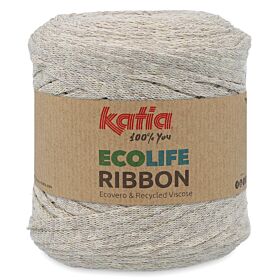 Katia Ecolife Ribbon - 107 zeer lichtbeige - Gerecycled Lintgaren 1