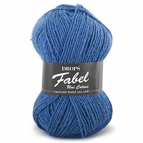 DROPS Fabel Uni Colour - 108 koningsblauw - Wol Garen