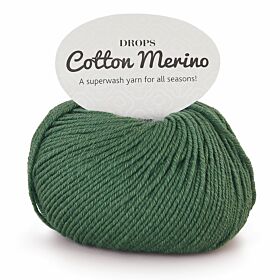 DROPS Cotton Merino Uni Colour - 11 bosgroen - Wol/Katoen Garen