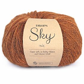 DROPS Sky Mix 11 hazelnoot / donkeroranje - Wolgaren van Garnstudio