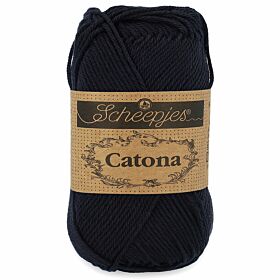 Scheepjes Catona 110 jet black / zwart (50 gram) - Katoen Garen