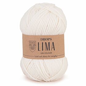 DROPS Lima Uni Colour - 1101 wit - Wol & Garen