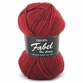 DROPS Fabel Uni Colour - 113 robijnrood - Wol Garen