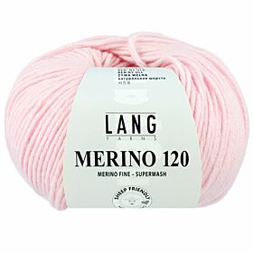 Lang Yarns Merino 120 - 119 babyroze / poederroze - Merinowol Garen