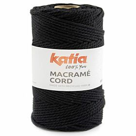 Katia Macramé Cord 119 zwart - Katoen Garen