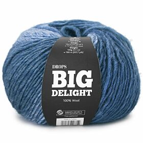 DROPS Big Delight Print - 12 denimblauw/teal - Wol Garen