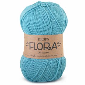 Drops Flora Uni Colour - 12 turkoois - Wol Garen