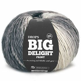 DROPS Big Delight Print - 13 grijs - Wol Garen