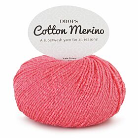 DROPS Cotton Merino Uni Colour - 13 koraal - Wol/Katoen Garen