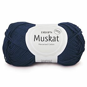 DROPS Muskat Uni Colour - 13 marineblauw - Katoen Garen