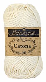Scheepjes Catona 50 gram - 130 old lace / creme / gebroken wit - Katoen Garen