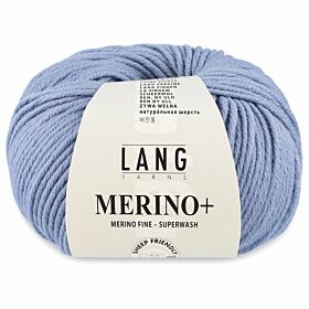 Lang Yarns Merino Plus 134 licht jeansblauw / denimblauw - Merinowol Garen
