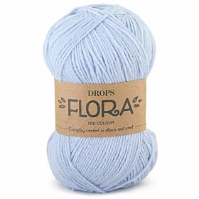 Drops Flora Uni Colour - 14 ijsblauw - Wol Garen