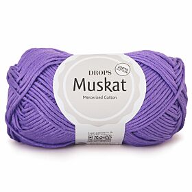 DROPS Muskat Uni Colour - 14 paars - Katoen Garen