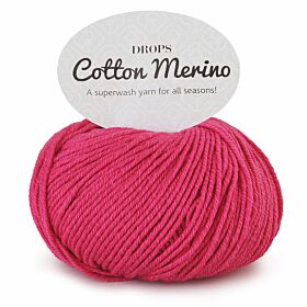 DROPS Cotton Merino Uni Colour - 14 roze - Wol/Katoen Garen