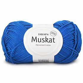 DROPS Muskat Uni Colour - 15 koningsblauw / kobalt - Katoen Garen