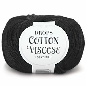 DROPS Cotton Viscose Uni Colour - 15 zwart - Katoen/Viscose Garen