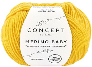Katia Concept Merino Baby - 153 signaalgeel - Wol Garen 1