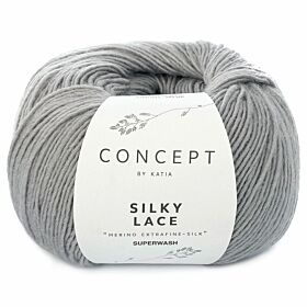 Katia Concept Silky Lace 153 lichtgrijs - Merino/Zijde Wolgaren