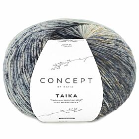 Katia Concept Taika Socks 155 oker donker-lichtblauw - Sokkengaren