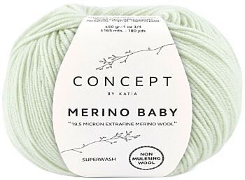 Katia Concept Merino Baby - 155 bleekgroen - Wol Garen 1
