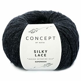 Katia Concept Silky Lace 156 zwart - Merino/Zijde Garen