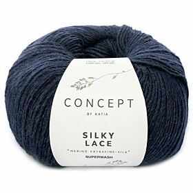 Katia Concept Silky Lace 157 donkerblauw - Merino/Zijde Garen