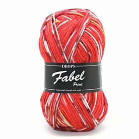 DROPS Fabel Print - 159 red chili - Wol Garen