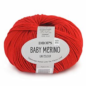 DROPS Baby Merino Uni Colour - 16 rood - Wol & Garen