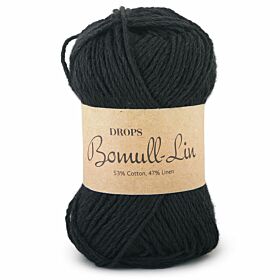 DROPS Bomull-Lin Uni Colour - 16 zwart - Katoen/Linnen Garen