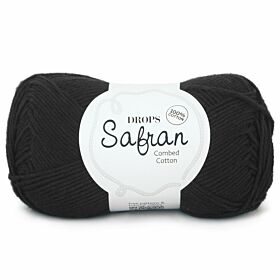 DROPS Safran Uni Colour - 16 zwart - Katoen Garen