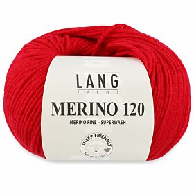 Lang Yarns Merino 120 - 160 felrood - Merinowol Garen