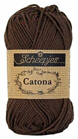 Scheepjes Catona 50 gram - 162 black coffee / donkerbruin - Katoen Garen