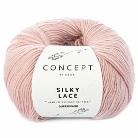 Katia Concept Silky Lace 164 lichtroze - Merino/Zijde Garen