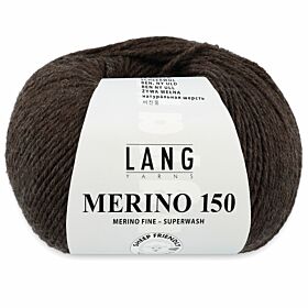 Lang Yarns Merino 150 - 168 donkerbruin mix gemêleerd - Merinowol Garen