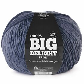 DROPS Big Delight Print 17 diepzee / blauw - Wol Garen