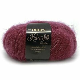 DROPS Kid-Silk Uni Colour - 17 donkerroze - Mohair Garen