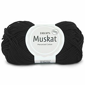 DROPS Muskat Uni Colour - 17 zwart - Katoen Garen