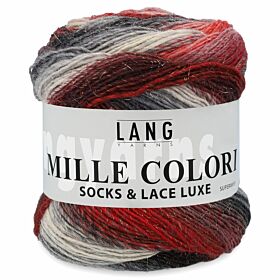 Lang Yarns Mille Colori Socks Lace Luxe 170 paars/zwart/roze - Wol Garen
