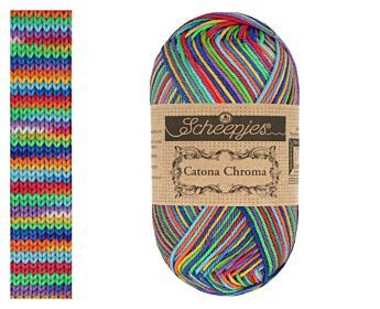Scheepjes Catona Chroma - 022 Rainbow - Meerkleurig Katoengaren 1