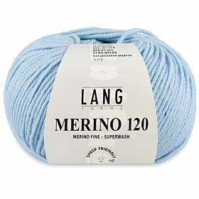 Lang Yarns Merino 120 - ijsblauw / pastelblauw - Merinowol Garen