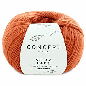Katia Concept Silky Lace 175 roestoranje - Merino/Zijde Garen